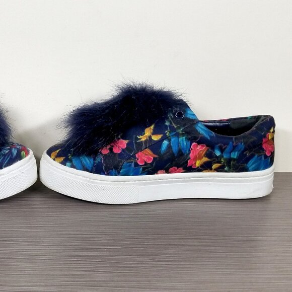 Sam Edelman Leya Pom Pom Tropical Floral Slip-on Sneakers Womens Size 5.5 / 35.5 - Picture 8 of 12